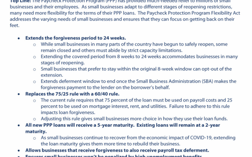 Paycheck Protection Program Flexibility Act