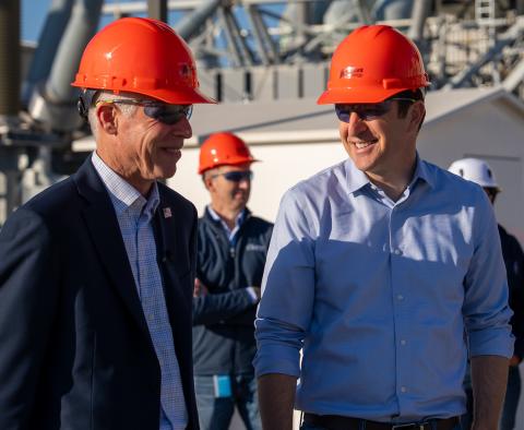 Rep. Steil and Secretary Wright at Alliant Energy's WREC Facility