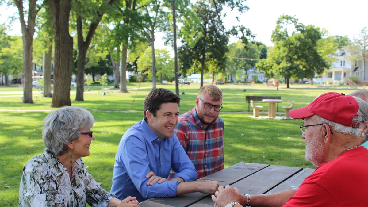 Rep. Bryan Steil at park with others